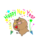 猪さんの年末年始のご挨拶（個別スタンプ：13）