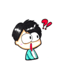 黒髪男子と茶髪男子の日常。（個別スタンプ：21）