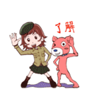 ピンク犬と女の子（個別スタンプ：16）