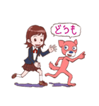 ピンク犬と女の子（個別スタンプ：34）