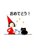 小人と黒ねこ（個別スタンプ：19）