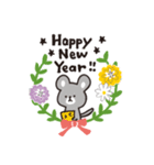 ナチュラルかわいい＊冬のお花と動物たち＊（個別スタンプ：1）