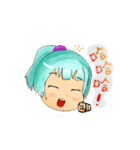 緑茶リリ☆かわいい顔表示ステッカ（個別スタンプ：2）