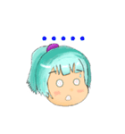 緑茶リリ☆かわいい顔表示ステッカ（個別スタンプ：3）