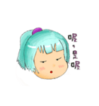 緑茶リリ☆かわいい顔表示ステッカ（個別スタンプ：12）