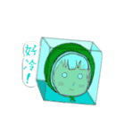 緑茶リリ☆かわいい顔表示ステッカ（個別スタンプ：13）