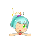 緑茶リリ☆かわいい顔表示ステッカ（個別スタンプ：19）