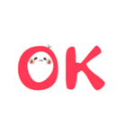 使いやすい！ 白もち達のデカ文字スタンプ（個別スタンプ：22）