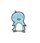 色鉛筆で描いた七変化するペンギン（個別スタンプ：1）