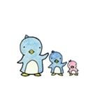 色鉛筆で描いた七変化するペンギン（個別スタンプ：6）