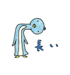 色鉛筆で描いた七変化するペンギン（個別スタンプ：10）