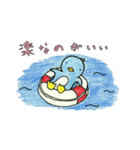 色鉛筆で描いた七変化するペンギン（個別スタンプ：19）