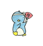色鉛筆で描いた七変化するペンギン（個別スタンプ：32）