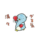色鉛筆で描いた七変化するペンギン（個別スタンプ：36）