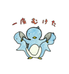 色鉛筆で描いた七変化するペンギン（個別スタンプ：40）