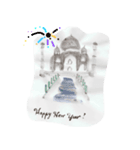 世界各地で幸せな新年（書道）（個別スタンプ：11）