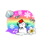 ❤️虹色❤️吹き出しスタンプ雪だるまver（個別スタンプ：2）