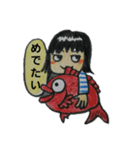 ぱっつんりえちゃんのお正月（個別スタンプ：6）