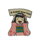 ぱっつんりえちゃんのお正月（個別スタンプ：8）