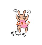 桃色ウサギのスタンプ（個別スタンプ：16）