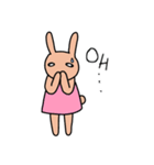 桃色ウサギのスタンプ（個別スタンプ：18）