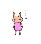 桃色ウサギのスタンプ（個別スタンプ：21）