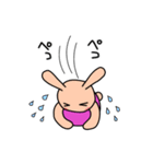 桃色ウサギのスタンプ（個別スタンプ：26）