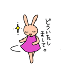 桃色ウサギのスタンプ（個別スタンプ：28）