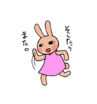 桃色ウサギのスタンプ（個別スタンプ：40）