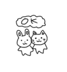 やさしいうさぎとねこ（個別スタンプ：2）