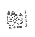 やさしいうさぎとねこ（個別スタンプ：8）