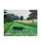きょうじ獏の色鉛筆画（山）（個別スタンプ：14）