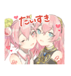 桜ミクと巡音ルカのピンクなスタンプ（個別スタンプ：8）