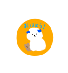 白いトイプードルのスタンプ（個別スタンプ：1）