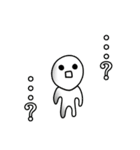 白い人と謎の仲間達（個別スタンプ：4）
