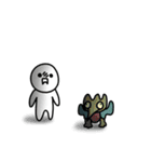 白い人と謎の仲間達（個別スタンプ：21）
