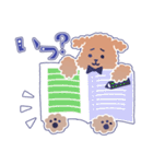 困り顔のトイプーwithアルパカ（個別スタンプ：18）