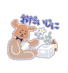 困り顔のトイプーwithアルパカ（個別スタンプ：40）