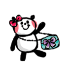 パンダのぷくぷく1（ゆるかわいい手描き（個別スタンプ：1）