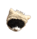モノクロねこ。正月・冬（個別スタンプ：34）