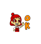 赤い女の子（個別スタンプ：1）