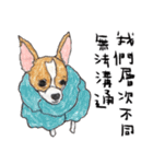 チワワの日常生活 絵本 色鉛筆（個別スタンプ：21）