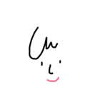 線で描いただけの顔。（個別スタンプ：1）
