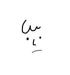 線で描いただけの顔。（個別スタンプ：4）