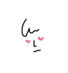 線で描いただけの顔。（個別スタンプ：10）