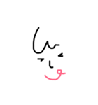 線で描いただけの顔。（個別スタンプ：15）