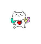 ハートがとびだしたねこのスタンプ（個別スタンプ：27）