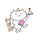 ハートがとびだしたねこのスタンプ（個別スタンプ：28）