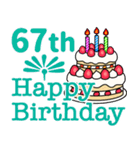 37〜72歳お誕生日お祝い1年毎に違うカラー（個別スタンプ：35）