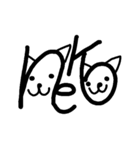もじ文字ねこ（個別スタンプ：4）